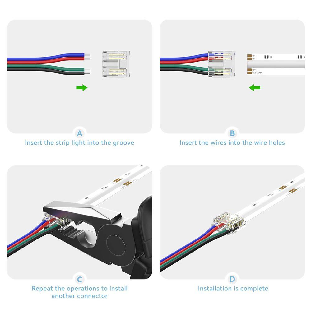 colors cob led strip connector